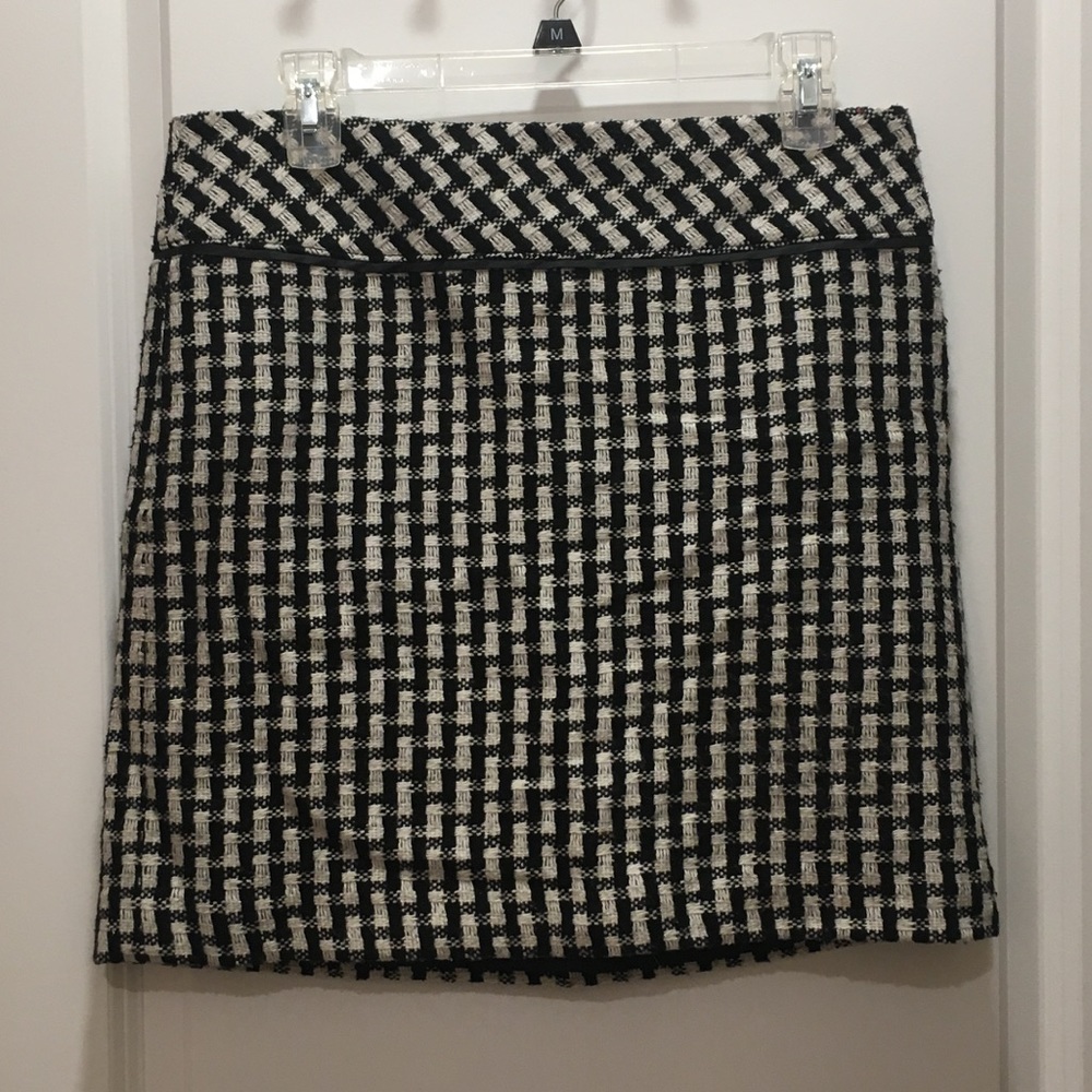LOFT Cream and black skirt